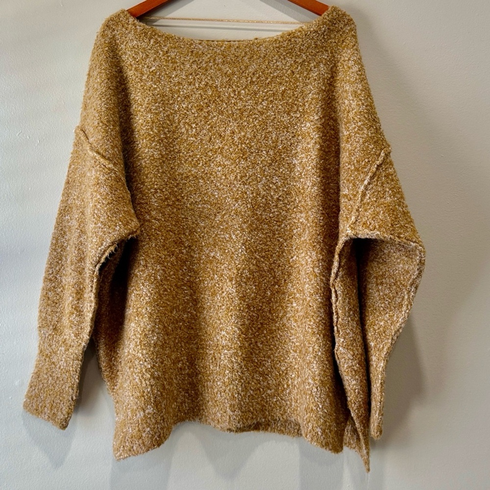 Free People Moira Honeycomb Wool Blend Sweater Slouchy Oversized Tunic Sz Small - Picture 3 of 13